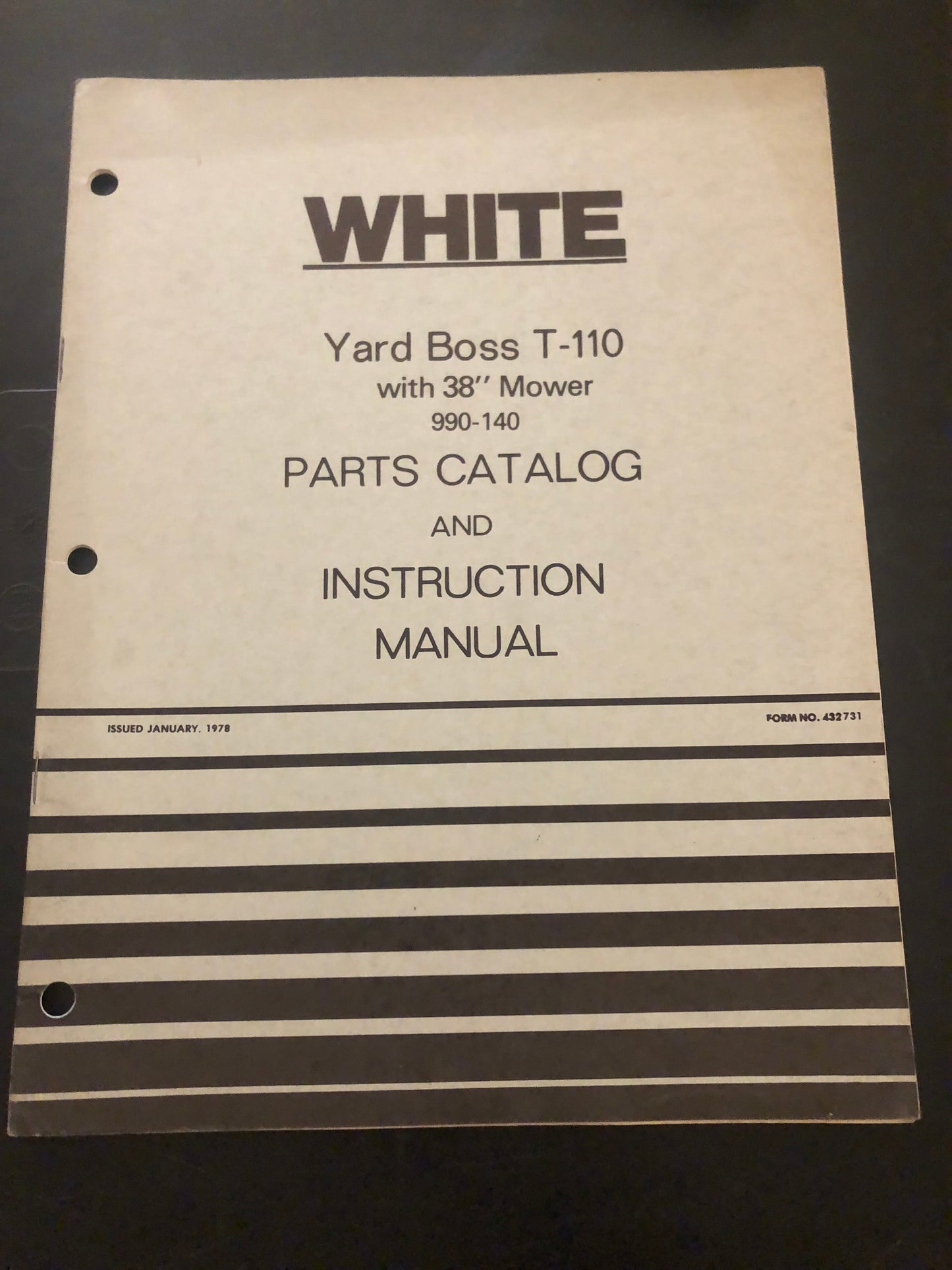 White _ Yard Boss T-110 _ Parts Catalog & Instruction Manual