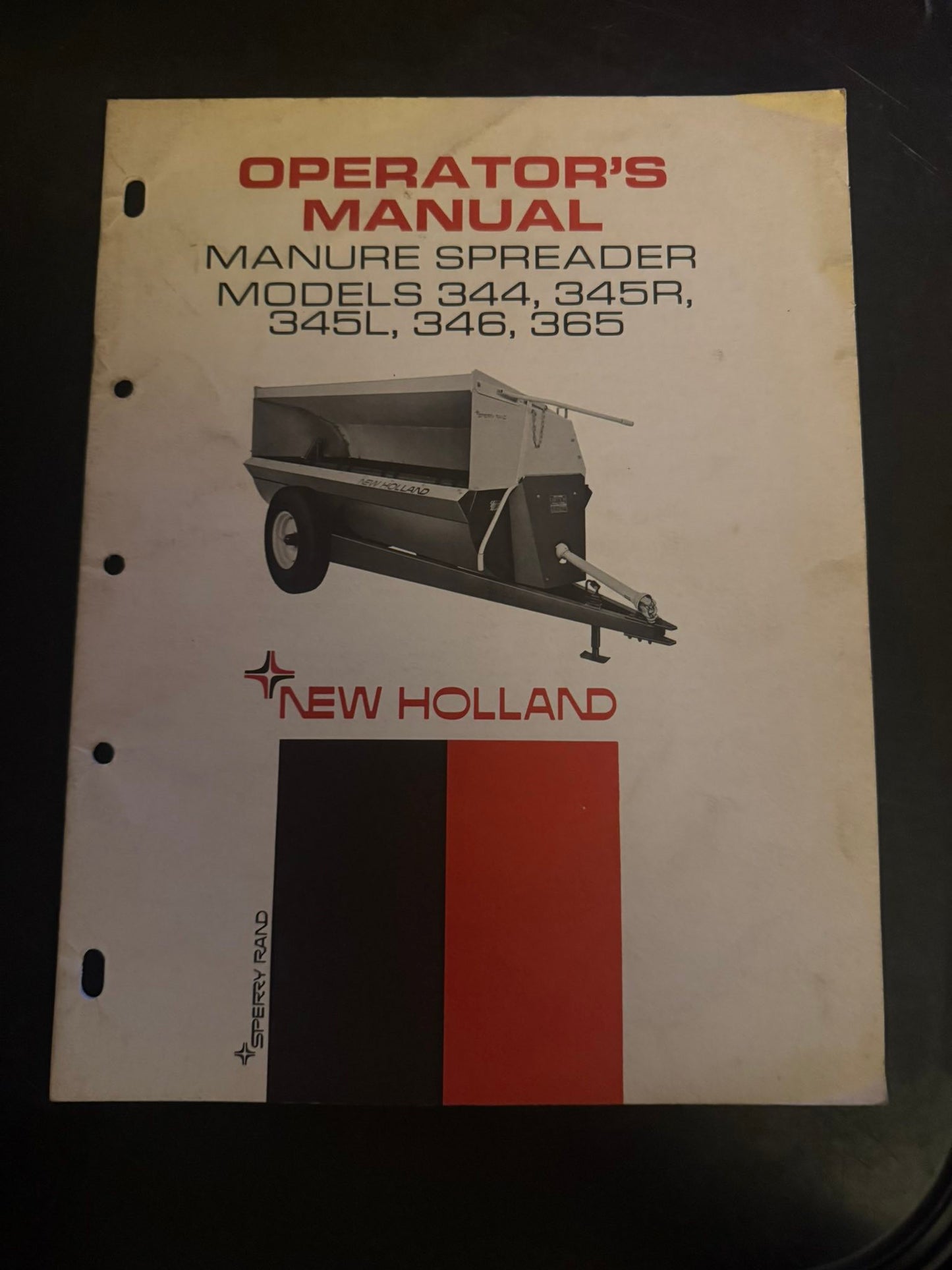 Sperry New Holland _ 344, 345R, 345L, 346 & 365 Manure Spreader _ Operator’s Manual
