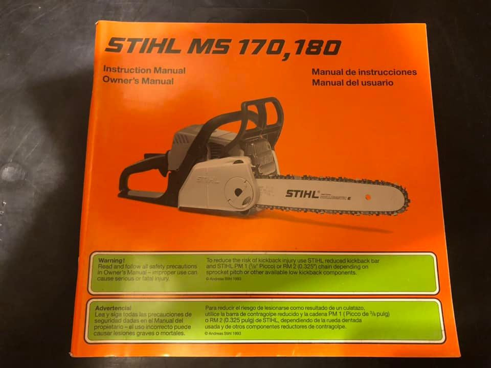 Stihl _ MS 170, 180 Instructions & Owner’s Manual