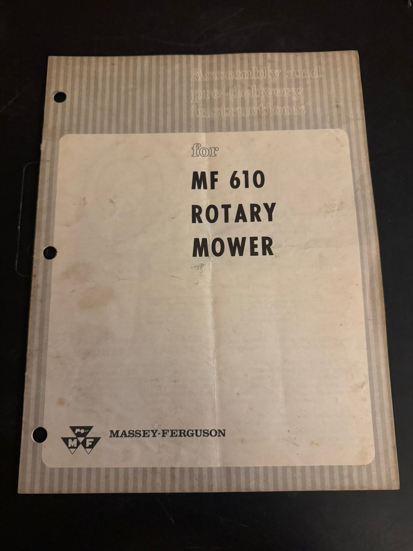 Massey Ferguson _ MF 610 Rotary Mower _ Assembly & Pre-Delivery Instructions
