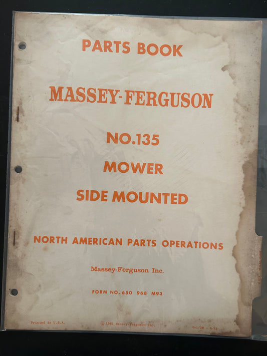 Massey Ferguson _ NO. 135 w Side Mounted _ Parts Book