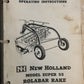 New Holland - Model 55 Rolabar Rake - Operating Instructions