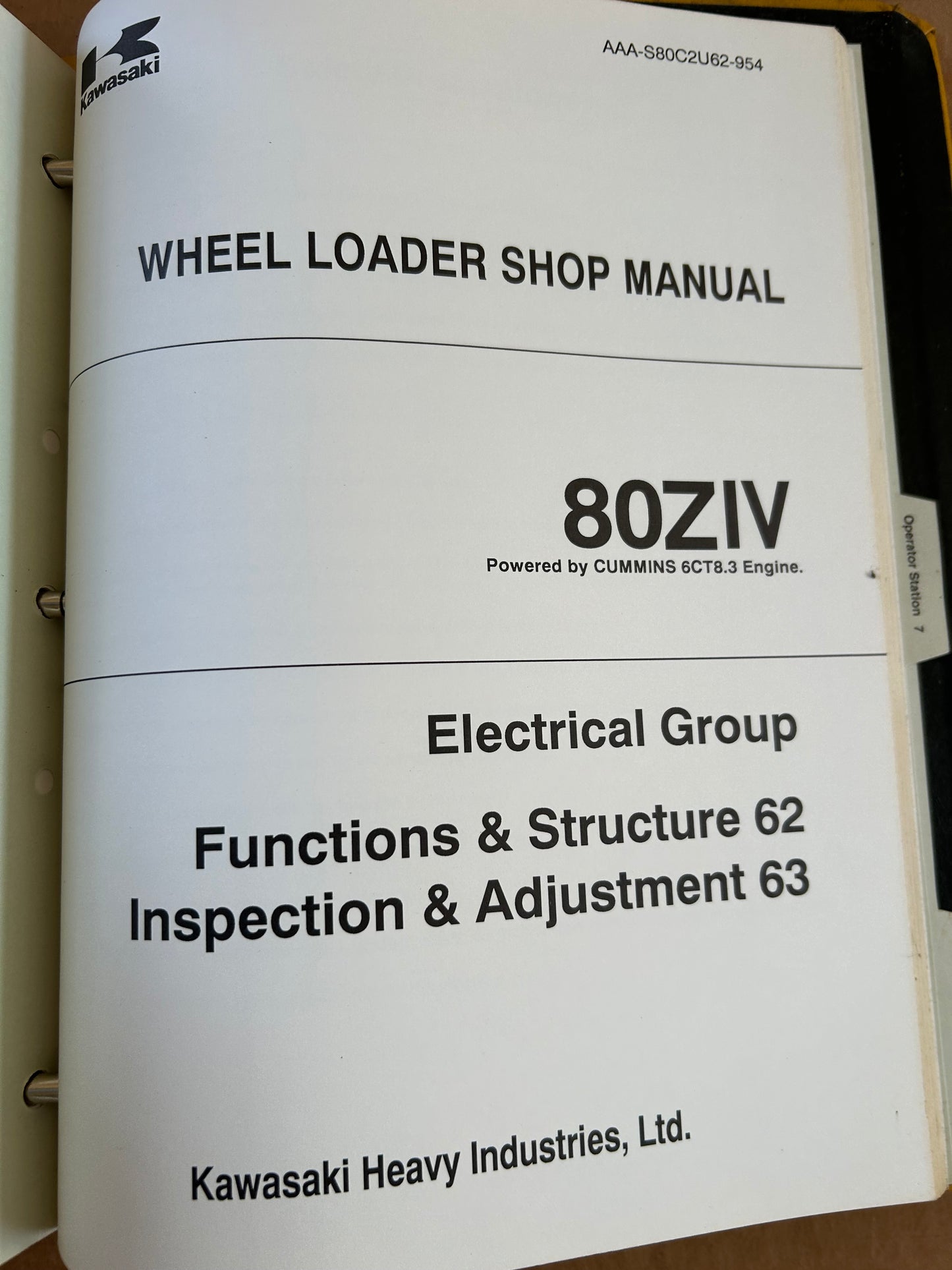 Kawasaki _ 80ZIV Wheel Loader _ Binder