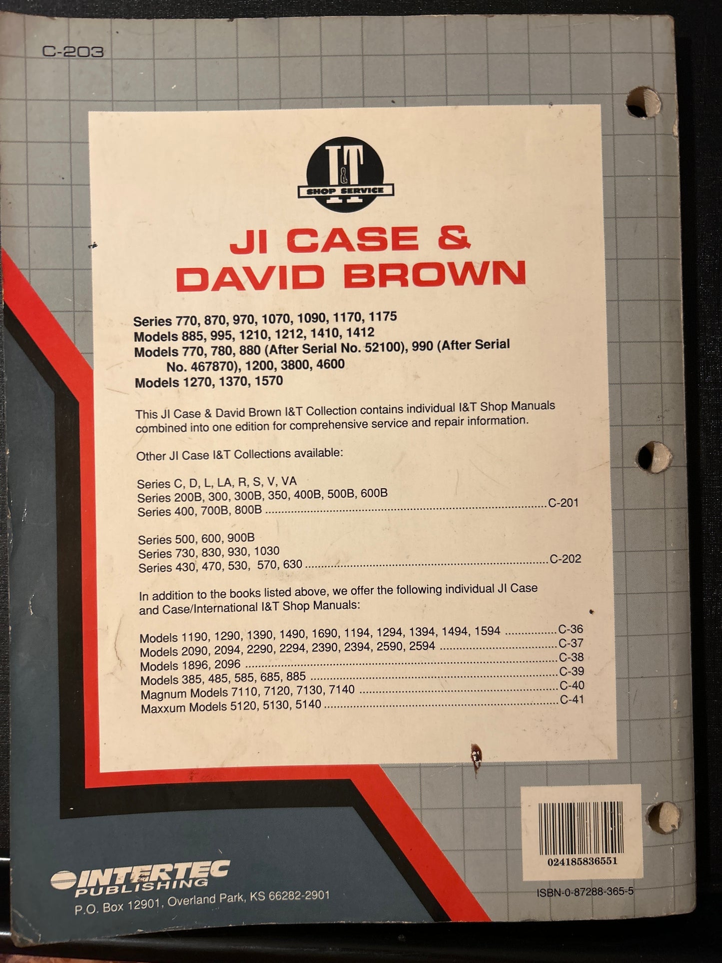 I&T _ JI Case & David Brown Collection of manuals _ Shop Manual C-203