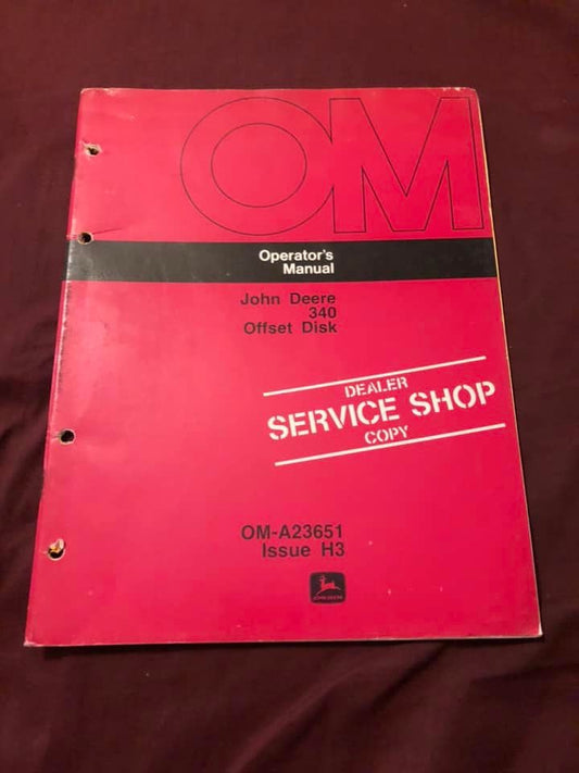 John Deere _ 340 Offset Disk _ Operator's Manual