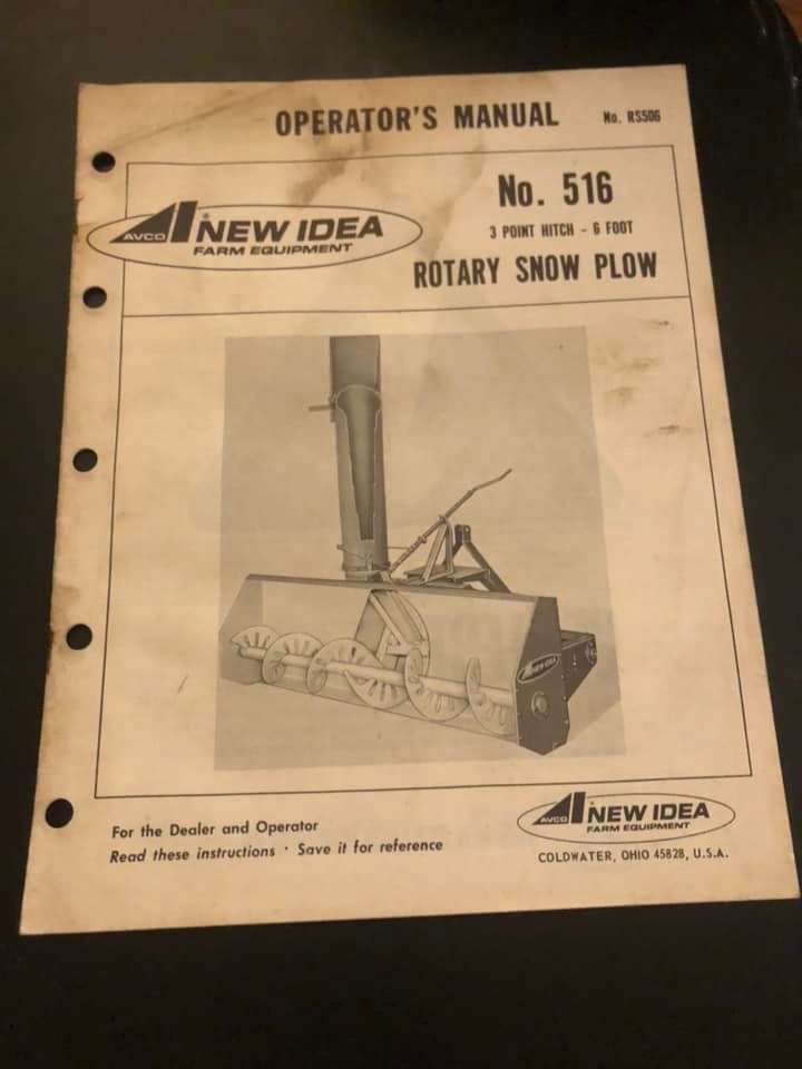 New Idea _ no 516 Rotary Snow Plow _ Operator’s Manual