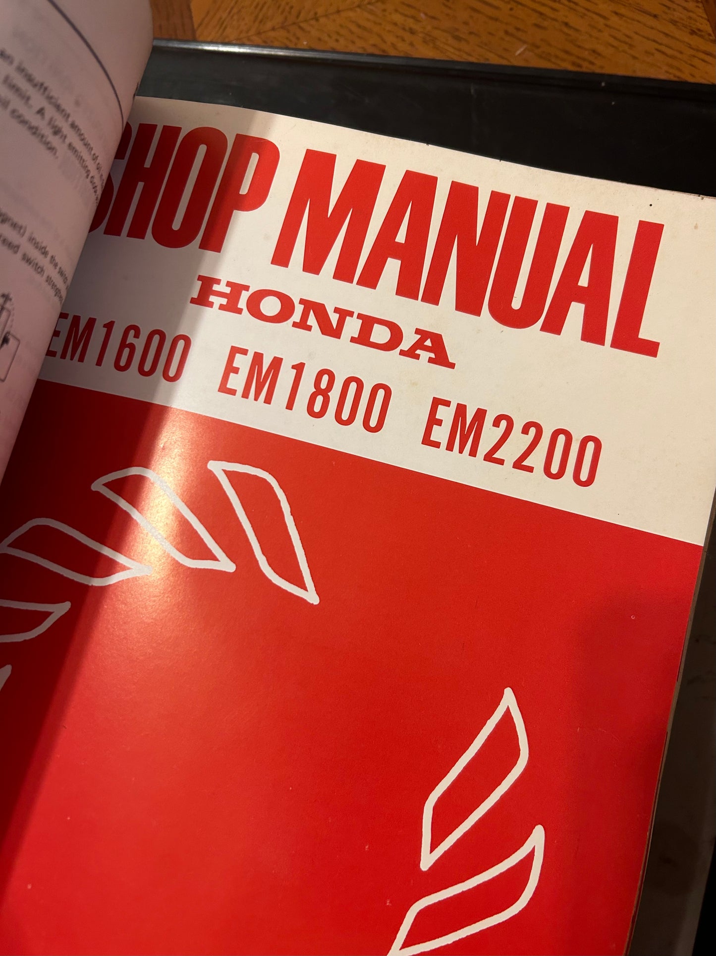 Honda Power Equipment Shop Manuals Binder