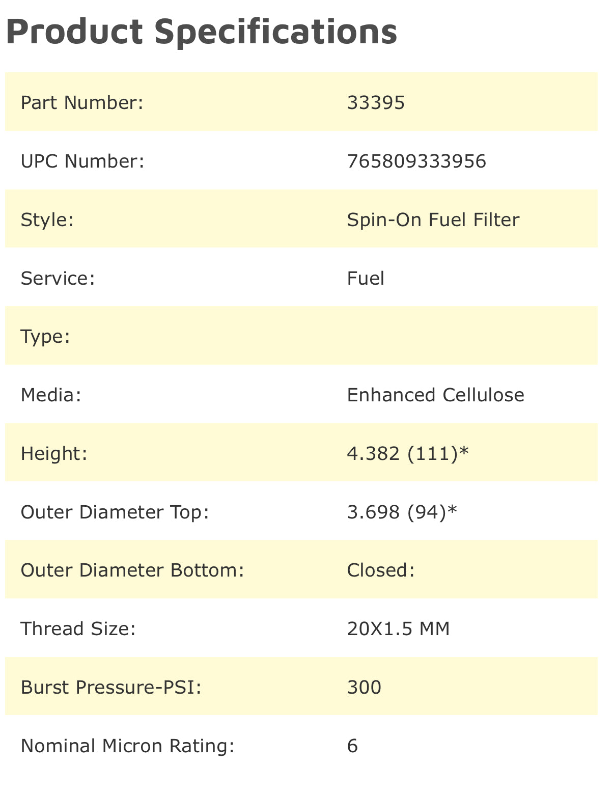 NAPA 3395 Fuel Filter