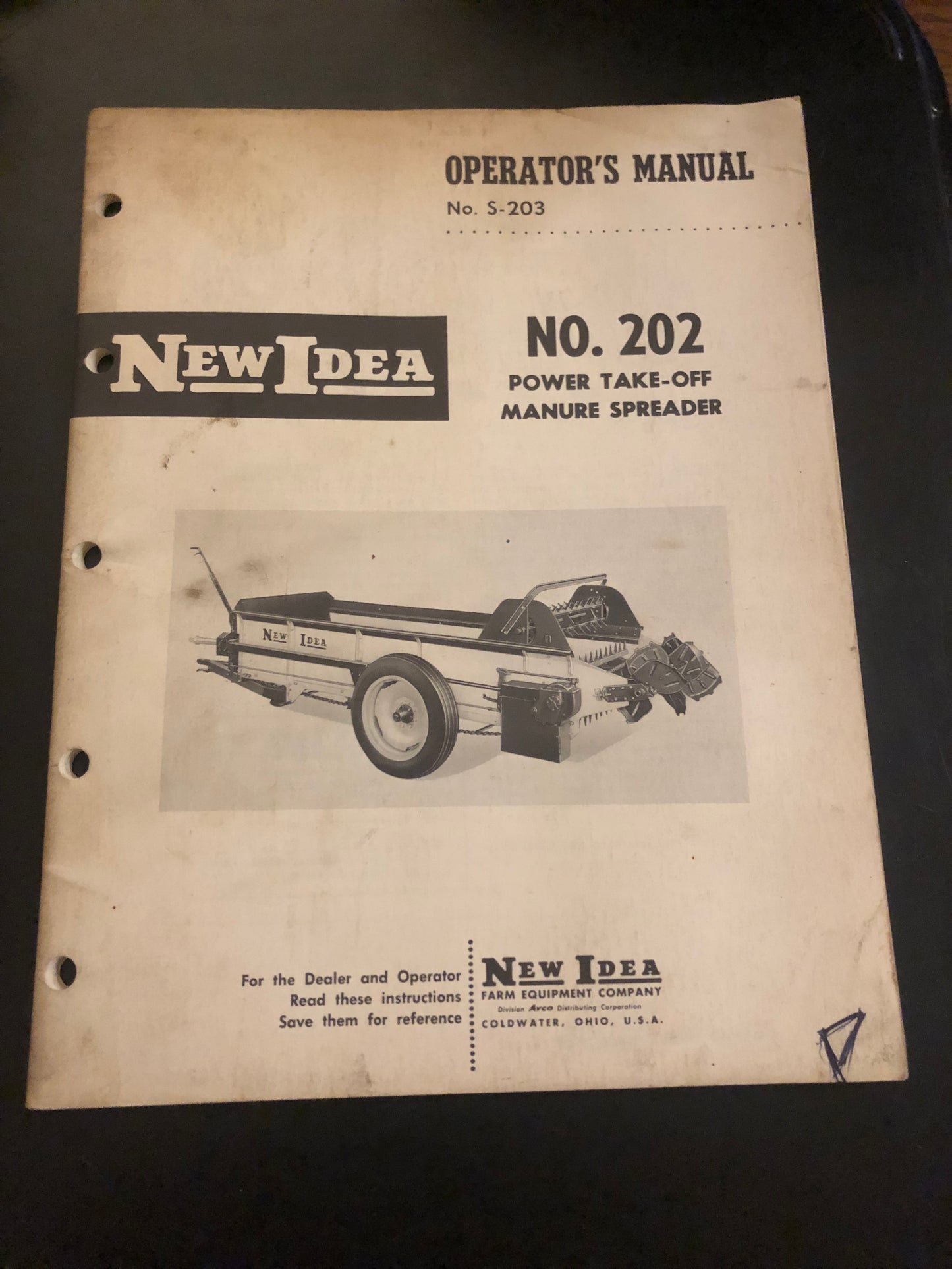 New Idea _ no 202 power take-off Manure Spreader _ Operator’s Manual