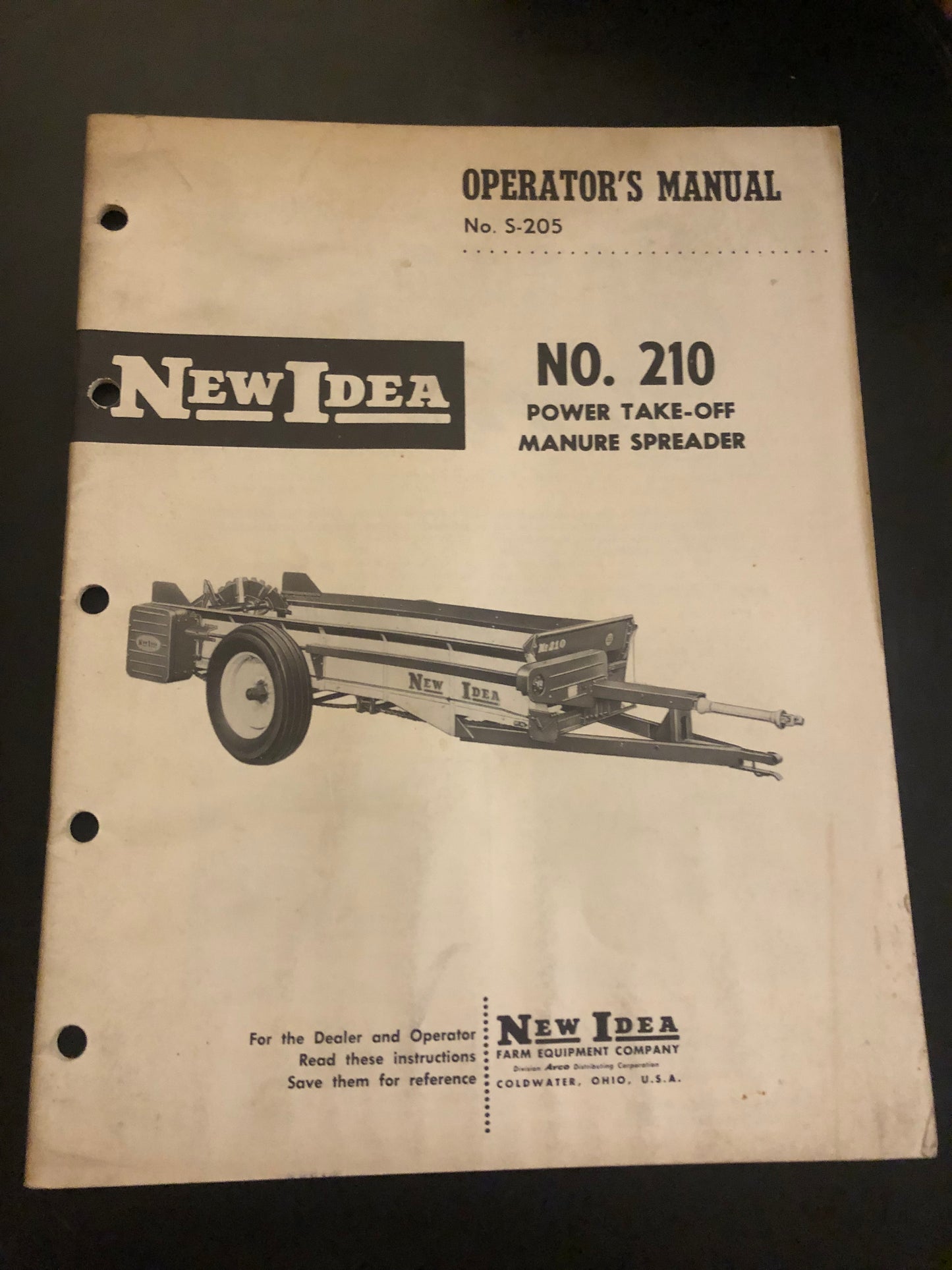 New Idea _ no 210 Power take-off Manure Spreader _ Operator’s Manual