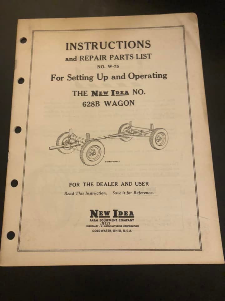 New Idea _ no 628B Wagon W-75 _ Instructions & Repair Parts List