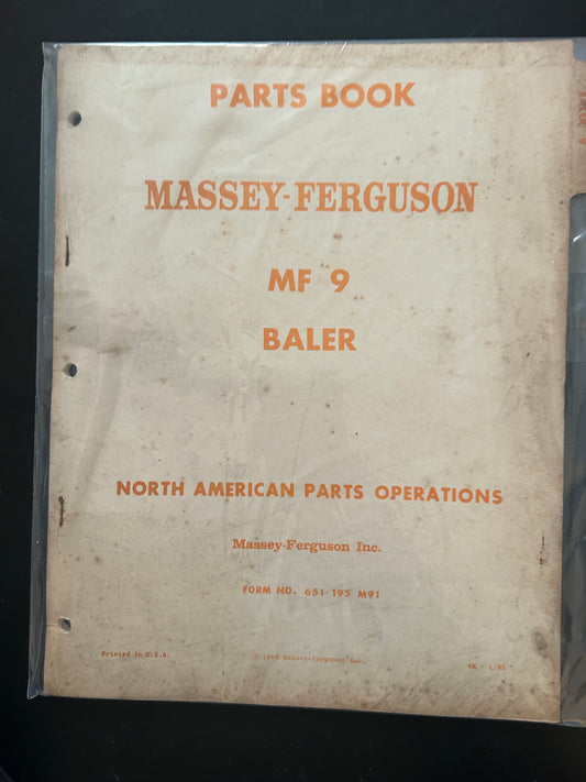 Massey Ferguson _ MF 9 Baler _ Parts Book