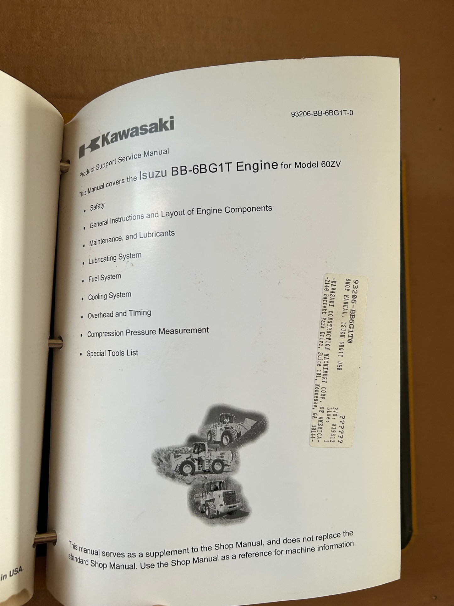 Kawasaki _ 60ZV Wheel Loader _ Binder