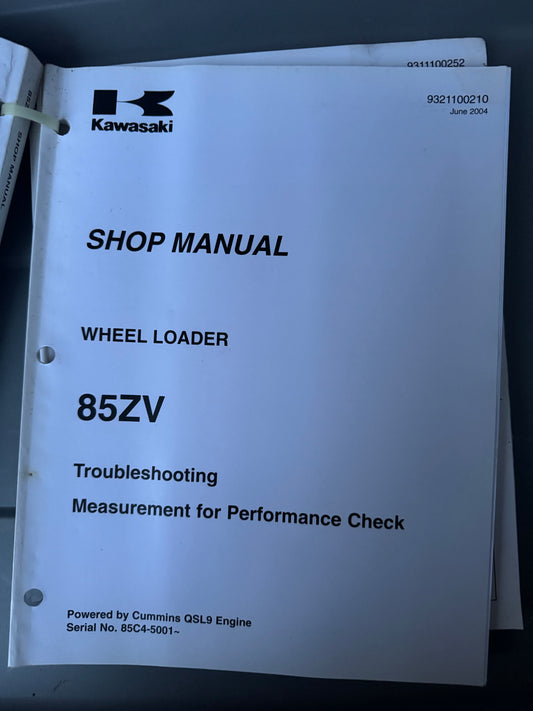 Kawasaki _ Wheel Loader 85ZV 9321100210 June 2004 _ Shop Manual