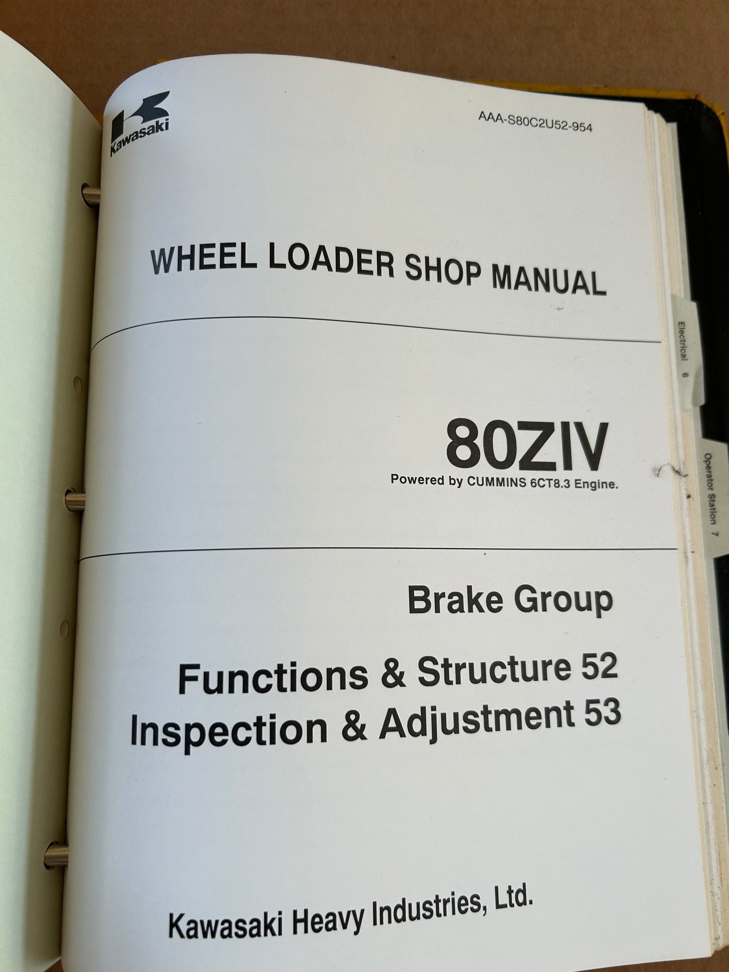 Kawasaki _ 80ZIV Wheel Loader _ Binder