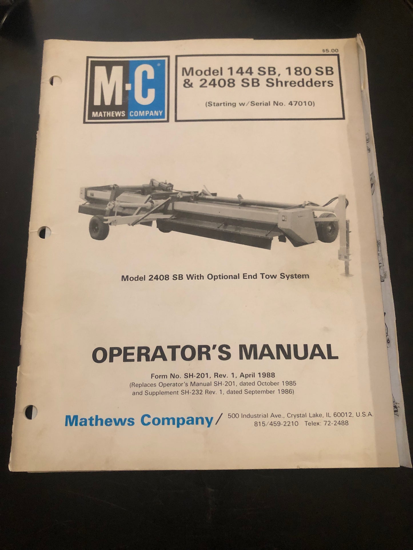 MC _ models 144 SB, 180 SB & 240 SB Shredders _ Operator’s Manual