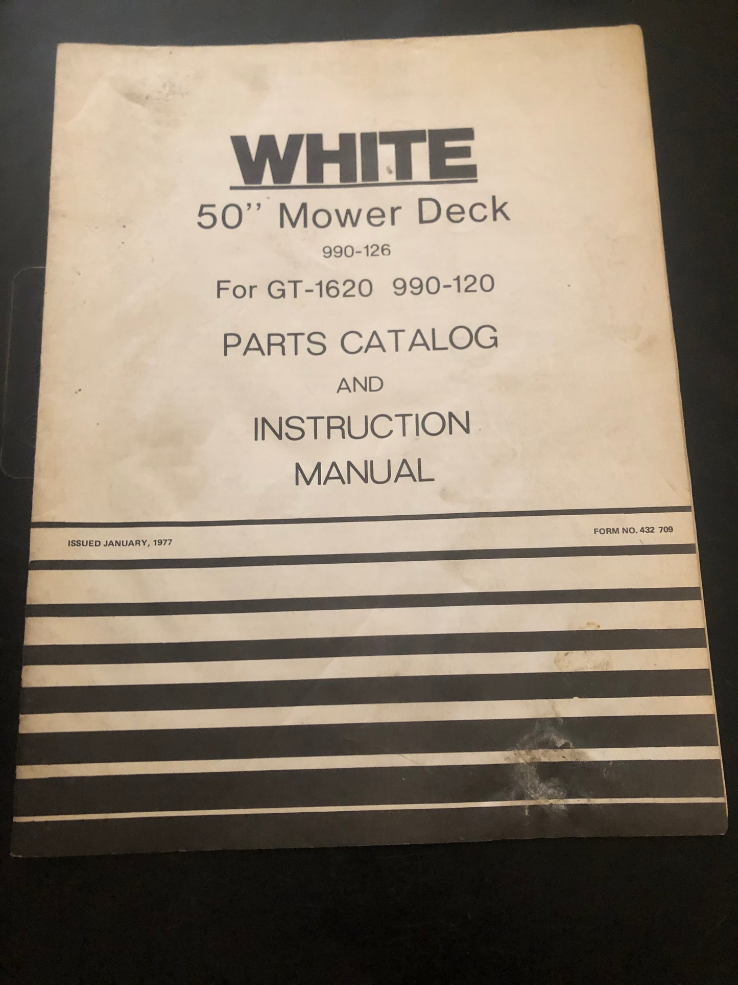 White _ 50” mower deck for GT-1620 _ Parts Catalog & Instruction Manual