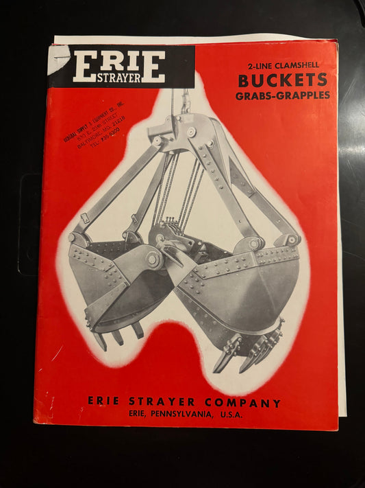 Erie Strayer _ 2 Line Clamshell Buckets  Grabs-Grapples