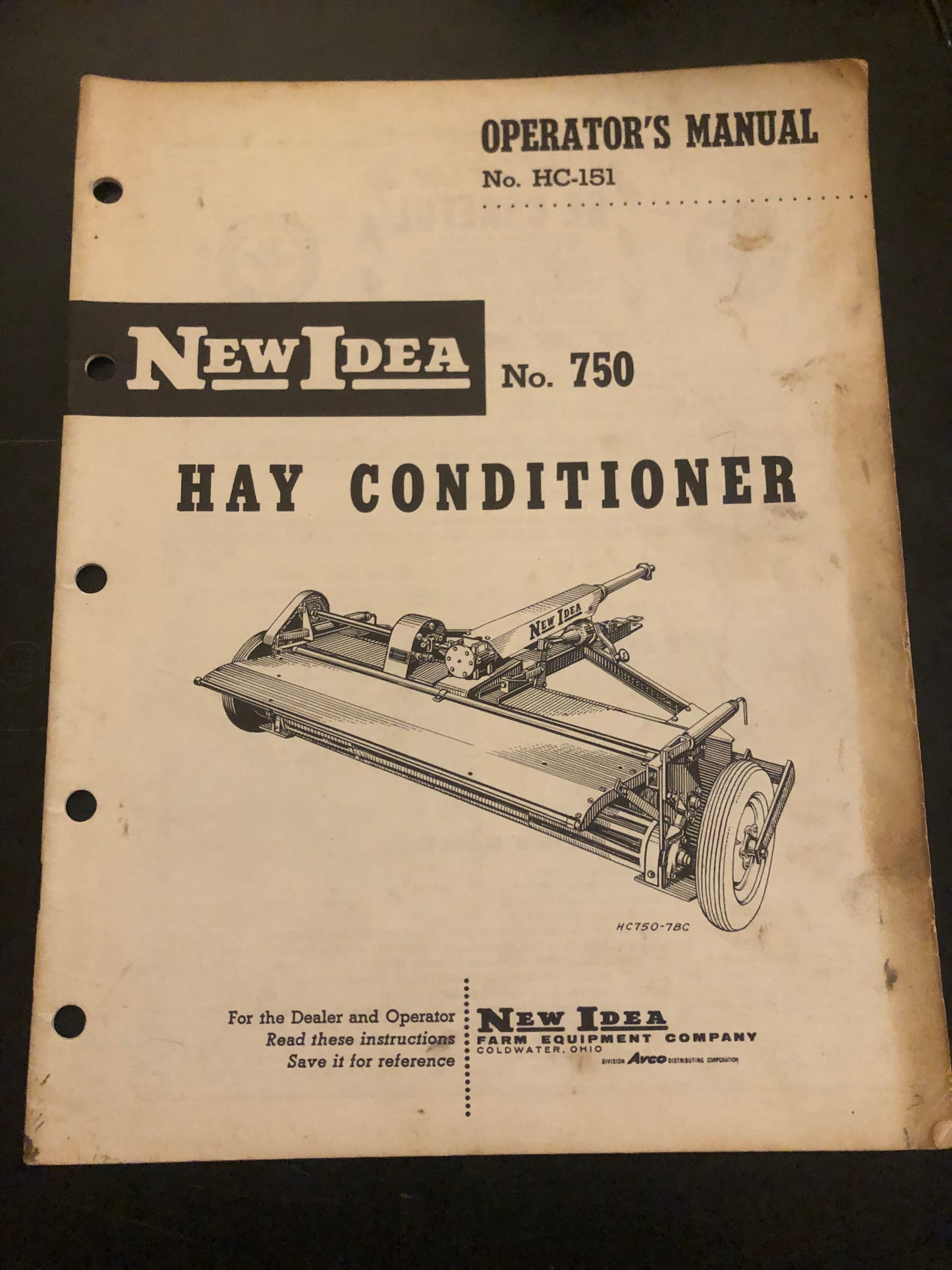 New Idea _ no 750 Hay Conditioner _ Operator’s Manual