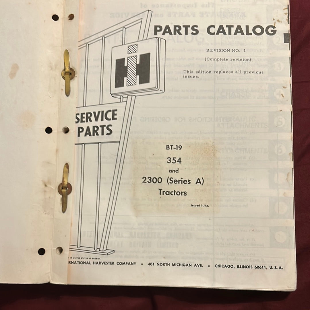 IH _ BT-19 354 & 2300 (Series A) Tractors _ Parts Catalog