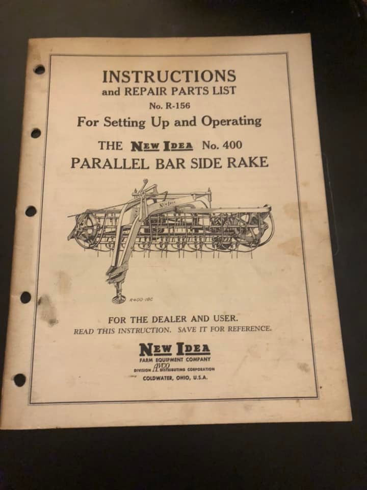 New Idea _ nos. 400 Parallel Bar Side Rake _ Operator’s Manual