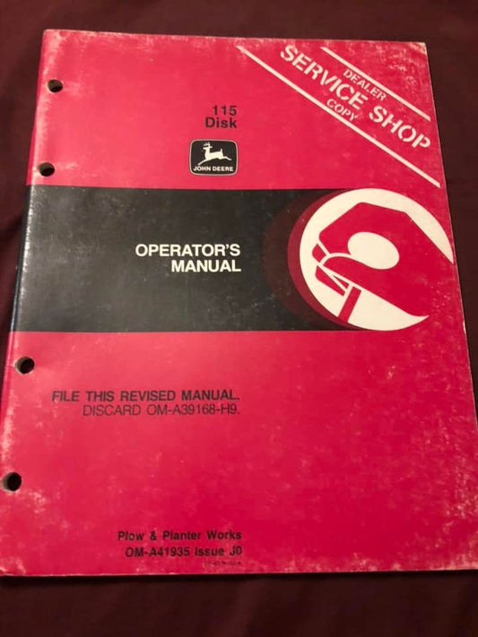 John Deere _ 115 Disk _ Operator's Manual