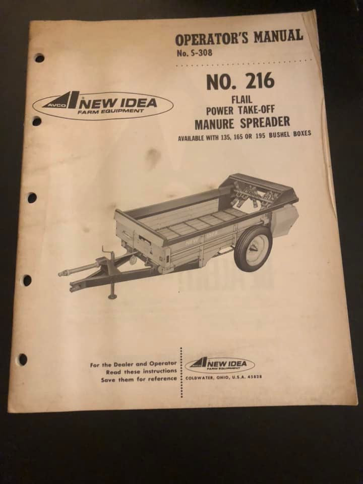 New Idea _ no 216 flail power take-off Manure Spreader _ Operator’s Manual