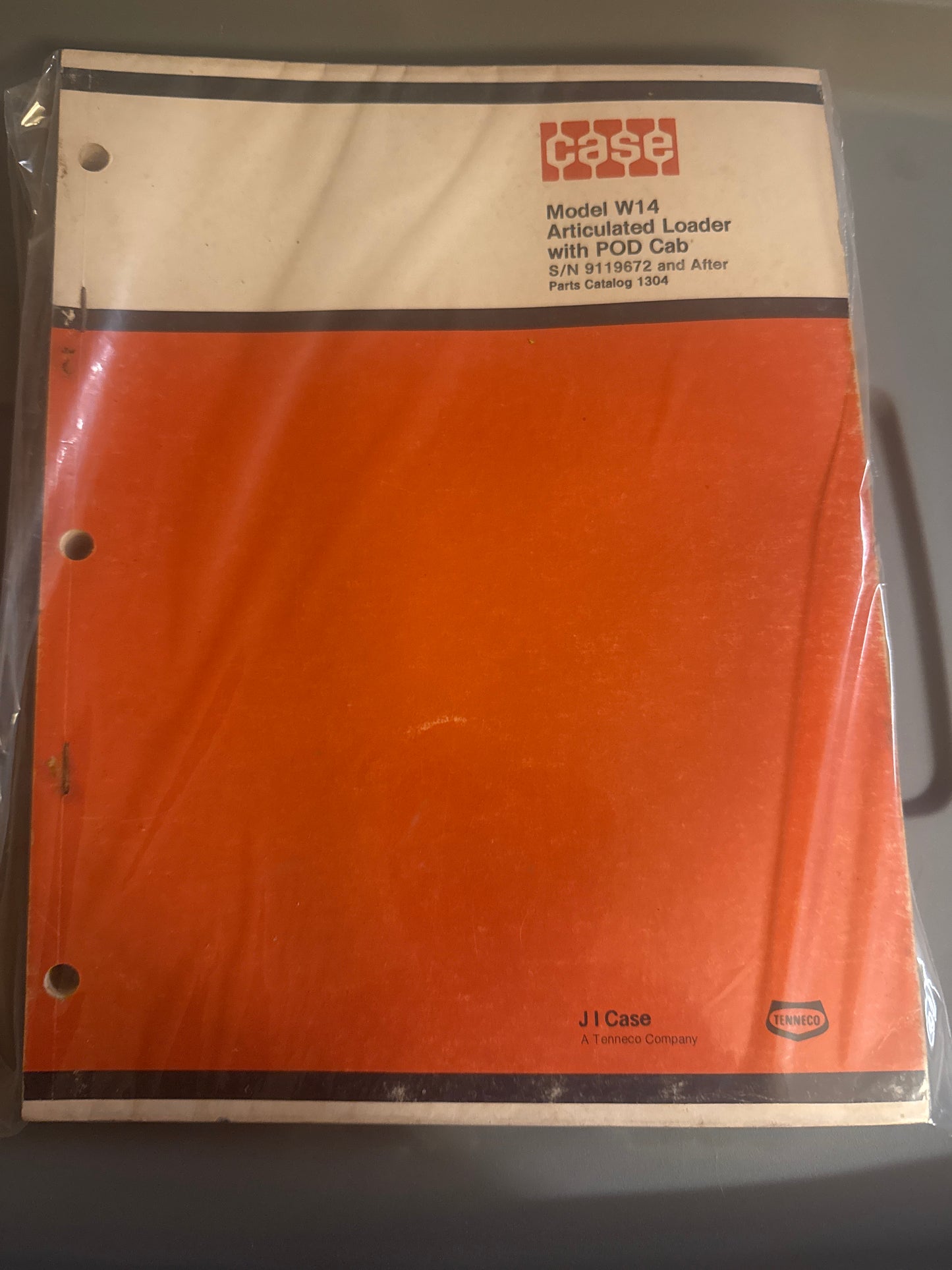 Case _ Model W14 Articulated Loader with POD Cab S/N 9119672 & After _ Parts Catalog 1304