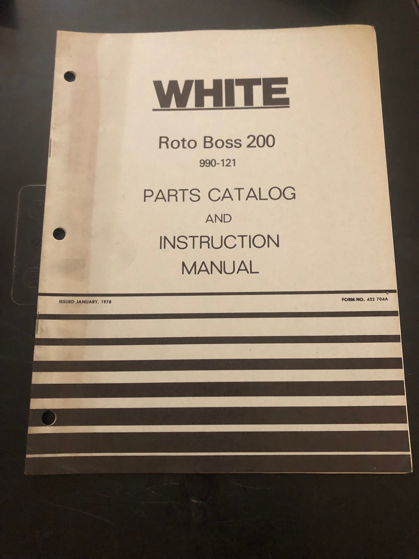 White _ Roto boss 200 _ Parts Catalog & Instruction Manual