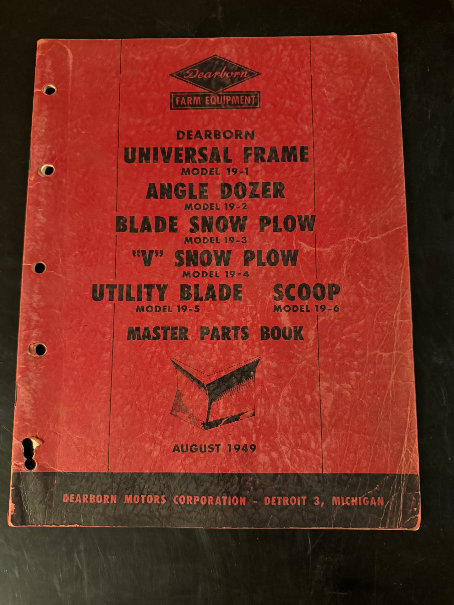 Dearborn _ Universal Frame (19-1), Angle Dozer (19-2), Blade Snow Plow (19-3), V Snow Plow (19-4) & Utility Blade Scoop _ Master Parts Book