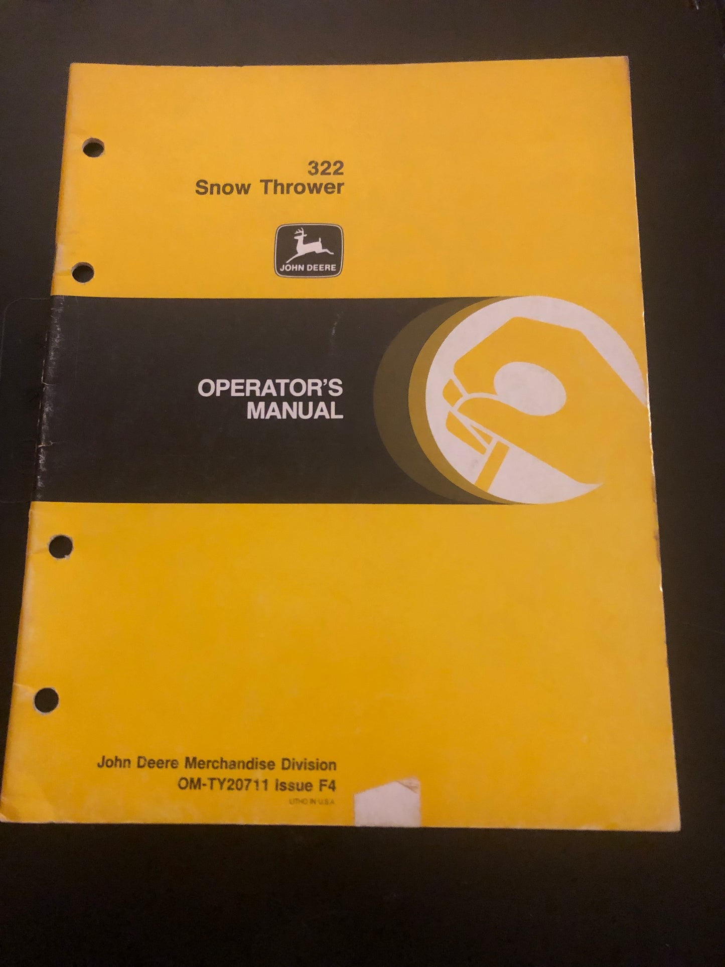 John Deere _ 322 Snow Thrower _ OM-TY20711 F4 Operator’s Manual