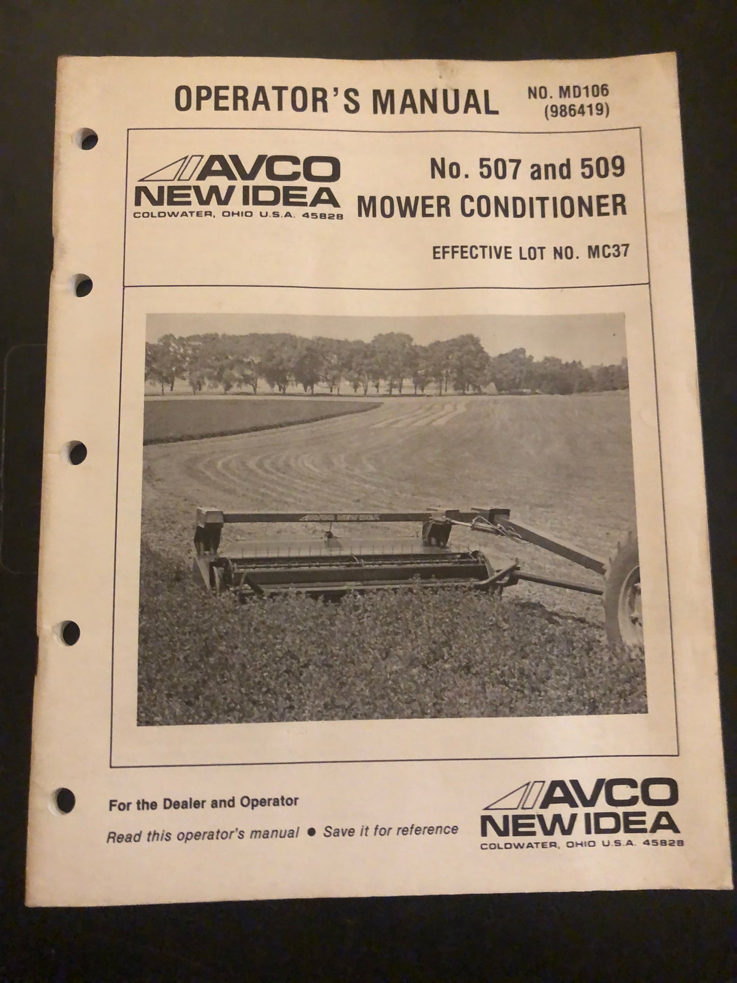 New Idea _ no 507 & 509 Mower Conditioner MD106 _ Operator’s Manual