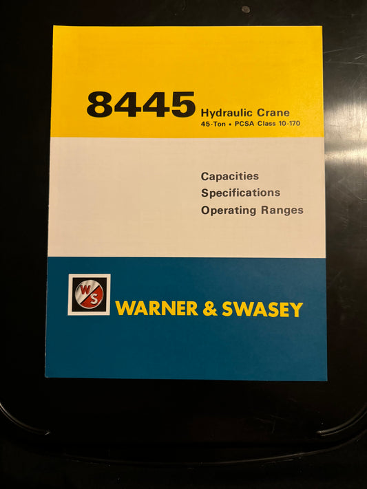 Warner & Swasey _ 8445 Hydraulic Crane