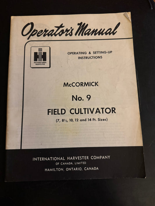 McCormick _ No. 9 Field Cultivator _ Operator’s Manual