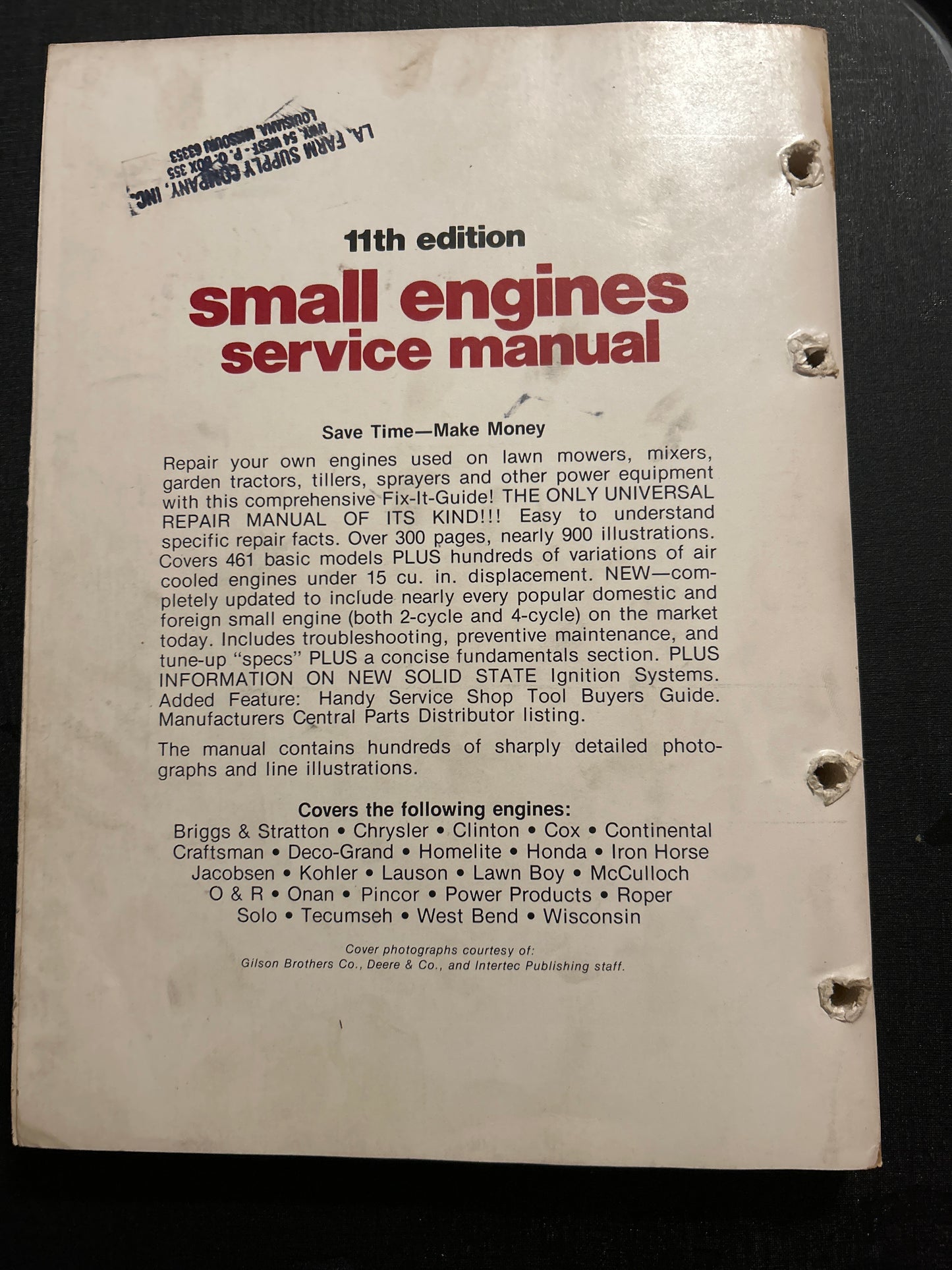 Small Engines Service Manual _ multiple editions