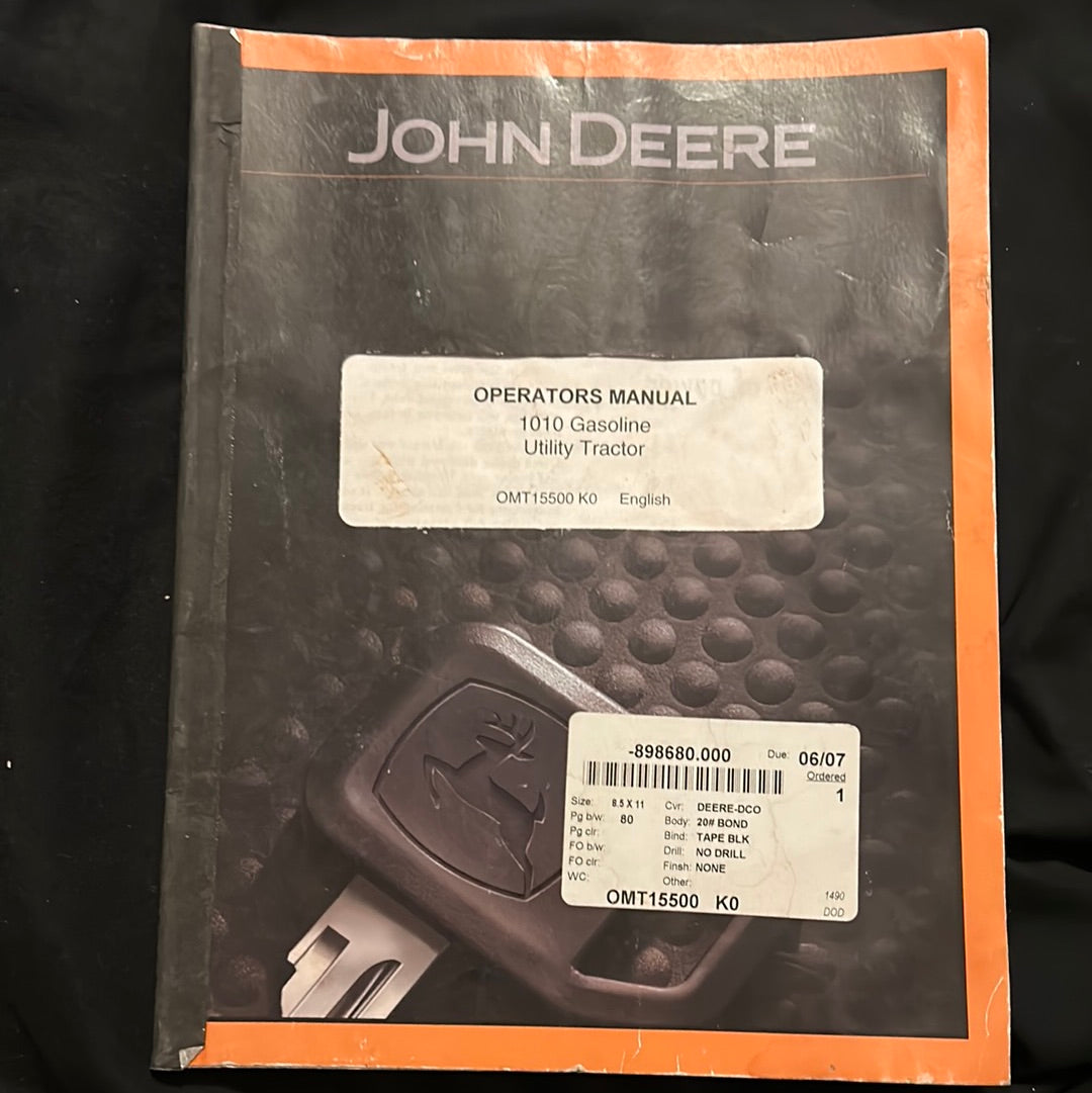 John Deere _ 1010 Gasoline Utility Tractor _ Operator’s Manual