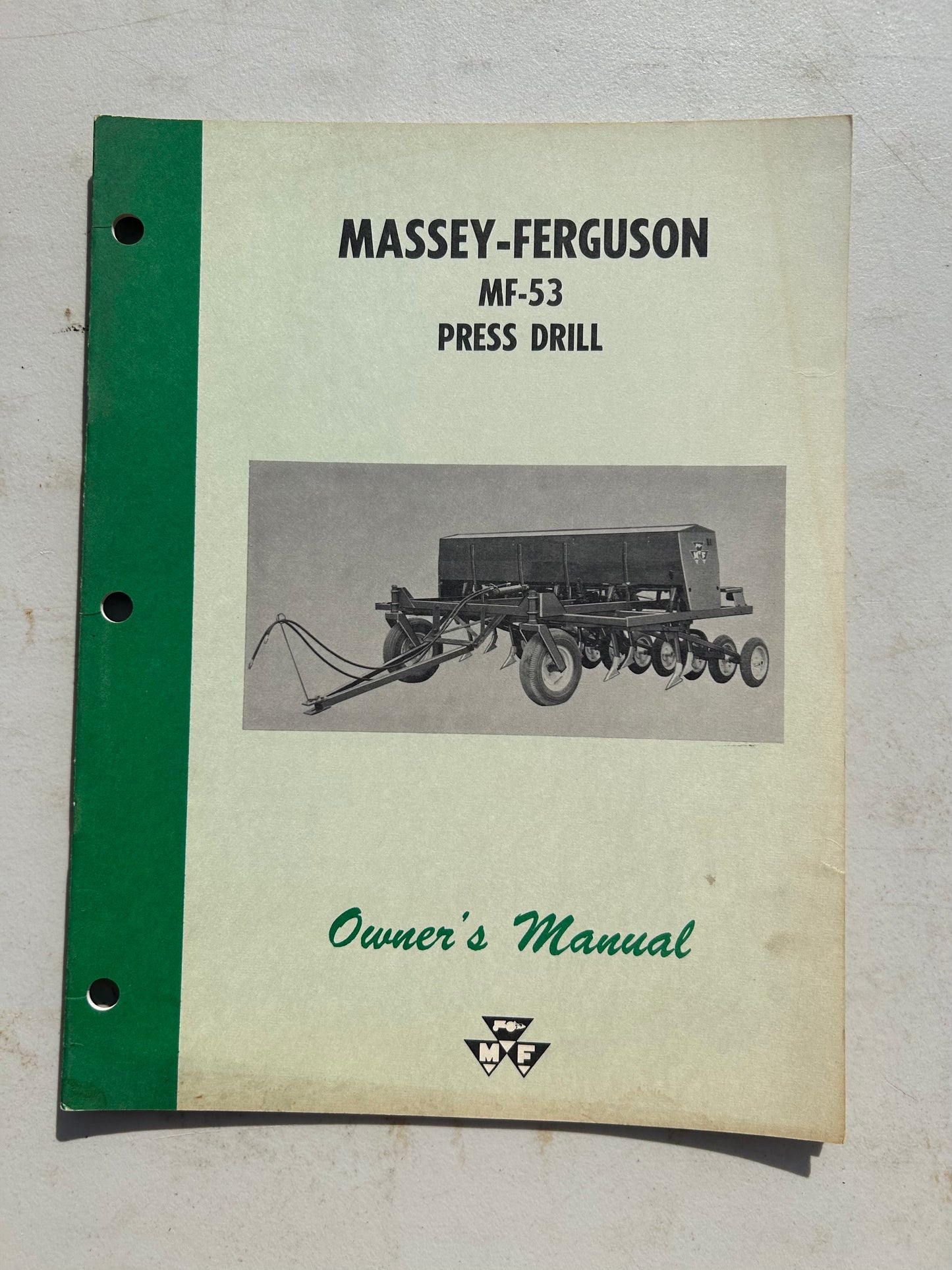 Massey Ferguson MF 53 Press Drill _ Owner’s Manual