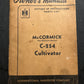 IH McCormick _ C-254 Cultivator _ Setting Up Instructions Parts List