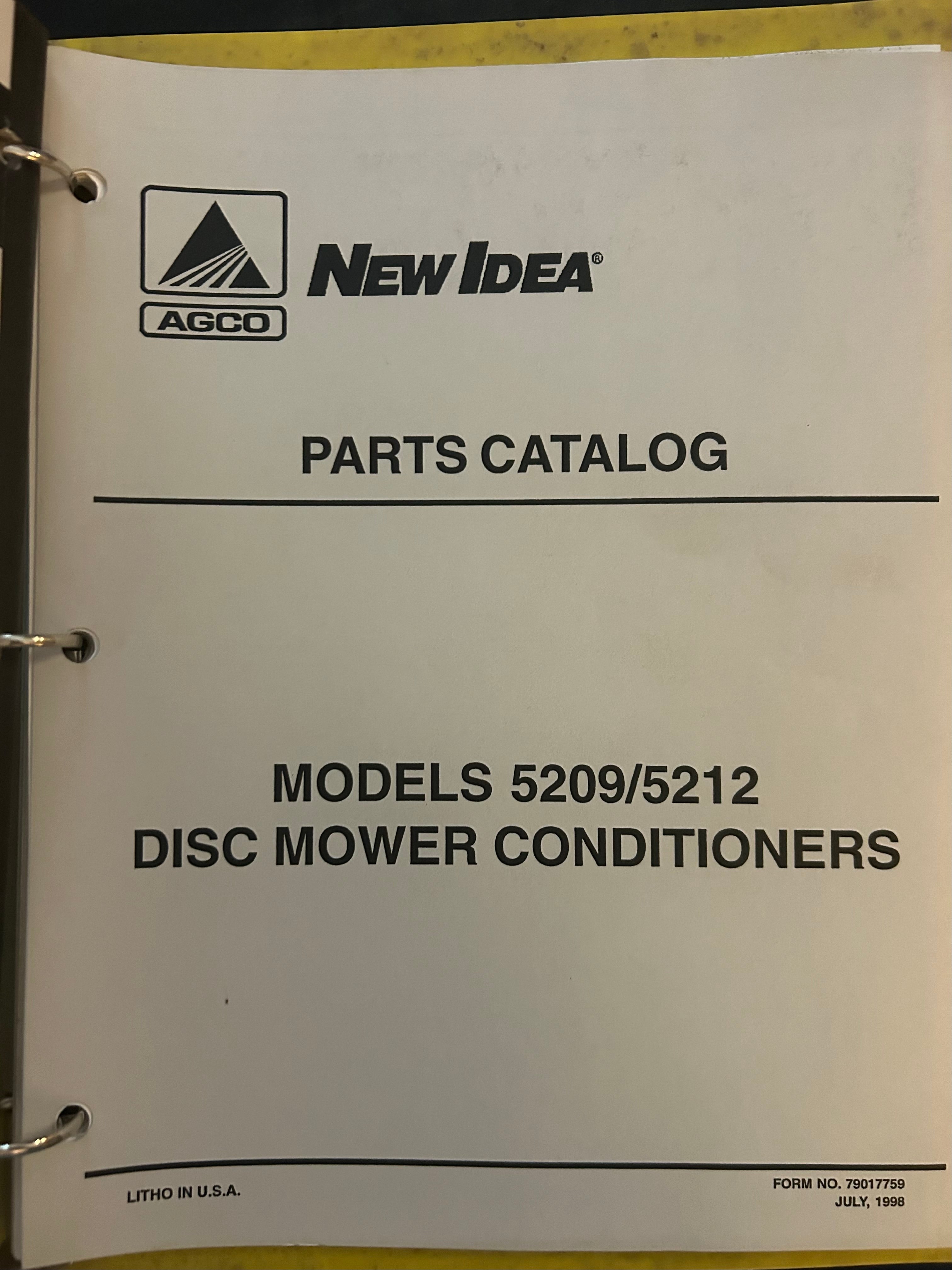 New Idea _ Models 5209 & 5212 Disc Mower Conditioner _ Parts Catalog