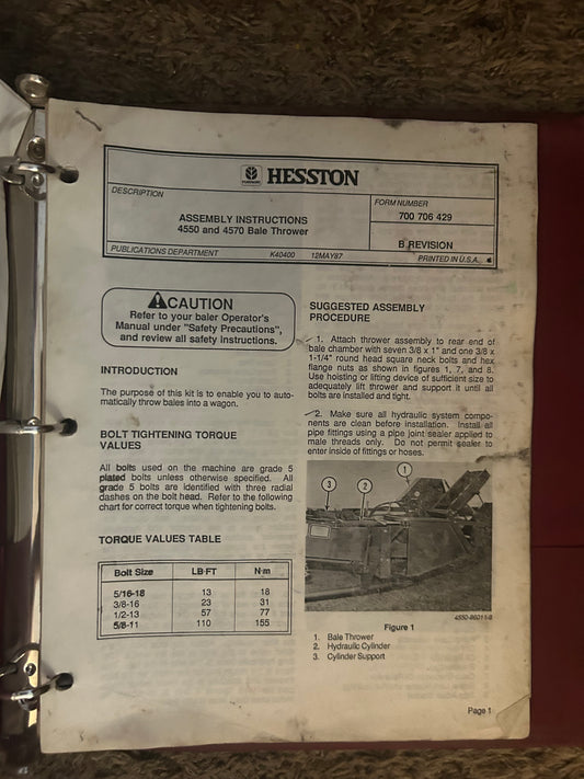 Heston _ 4550 & 4750 Bale Thrower _ Assembly Instructions