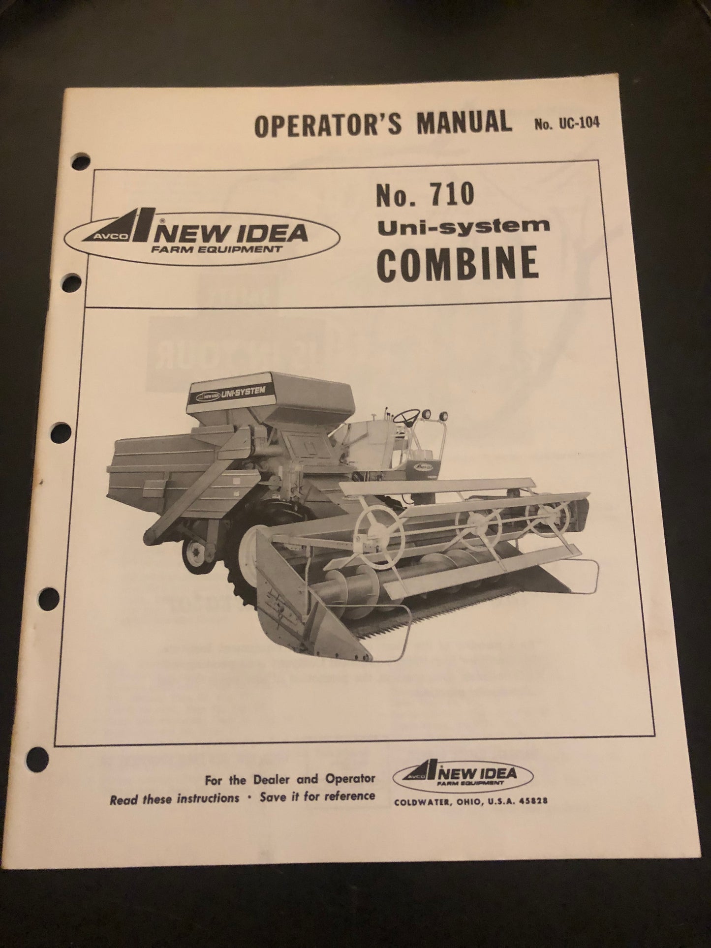 New Idea _ no 710 Uni-system Combine _ Operator’s Manual