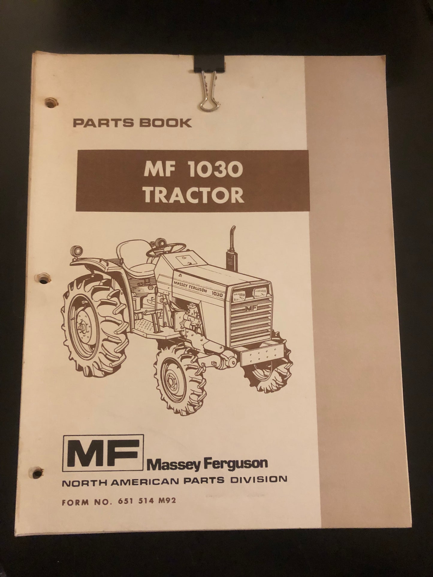 Massey Ferguson _ MF 1030 Tractor _ Parts Book Form 651 514 M92