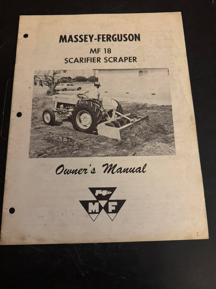 Massey Ferguson _ MF 18 Scarifier Scraper _ Owner's Manual