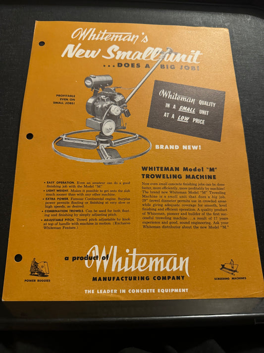 Whiteman _ model M Troweling Machine