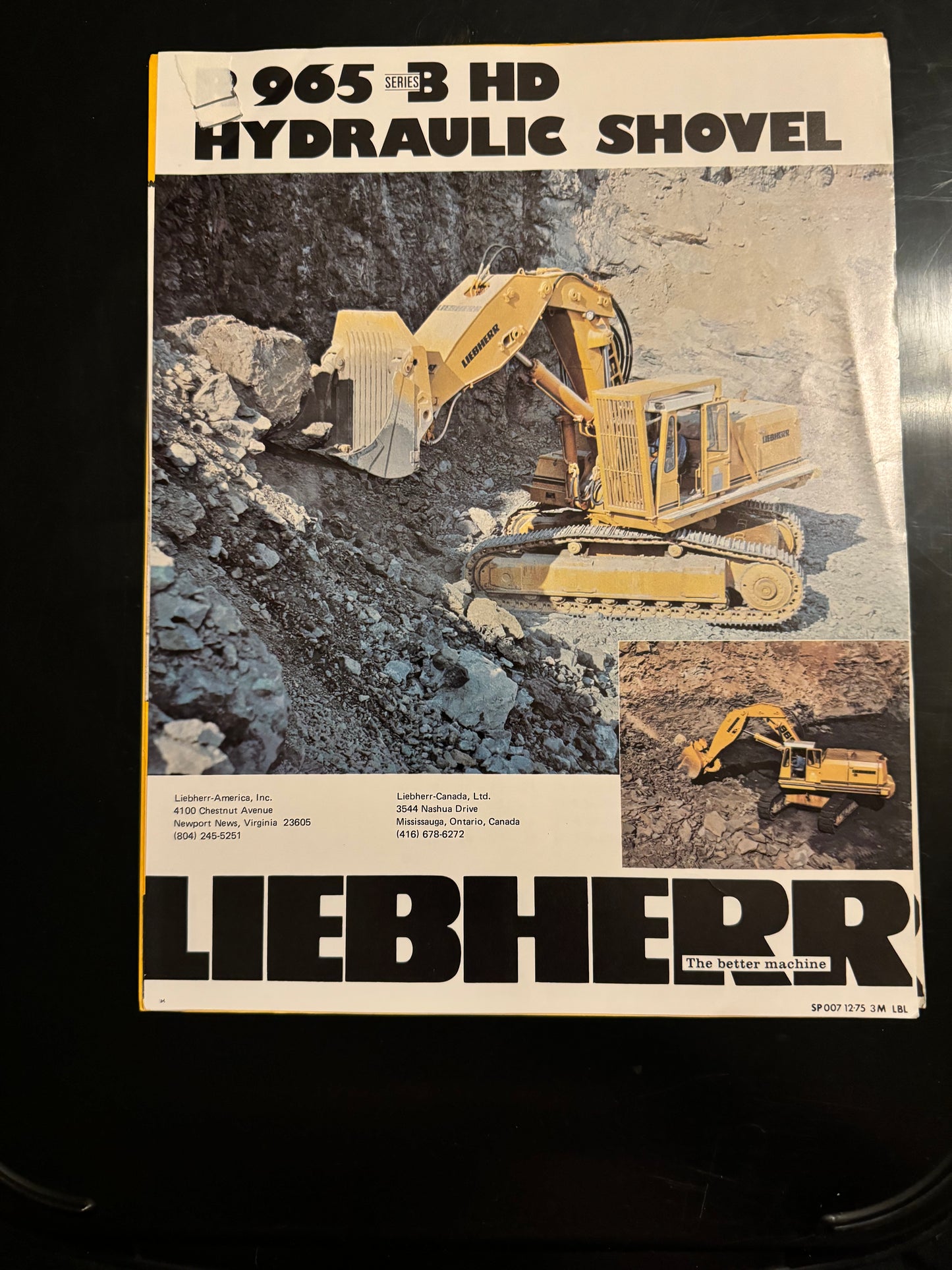 Liebherr _ R 965 series B HD Hydraulic Shovel _ Job Report # 105 R 981 Shovel _ Vintage Literature