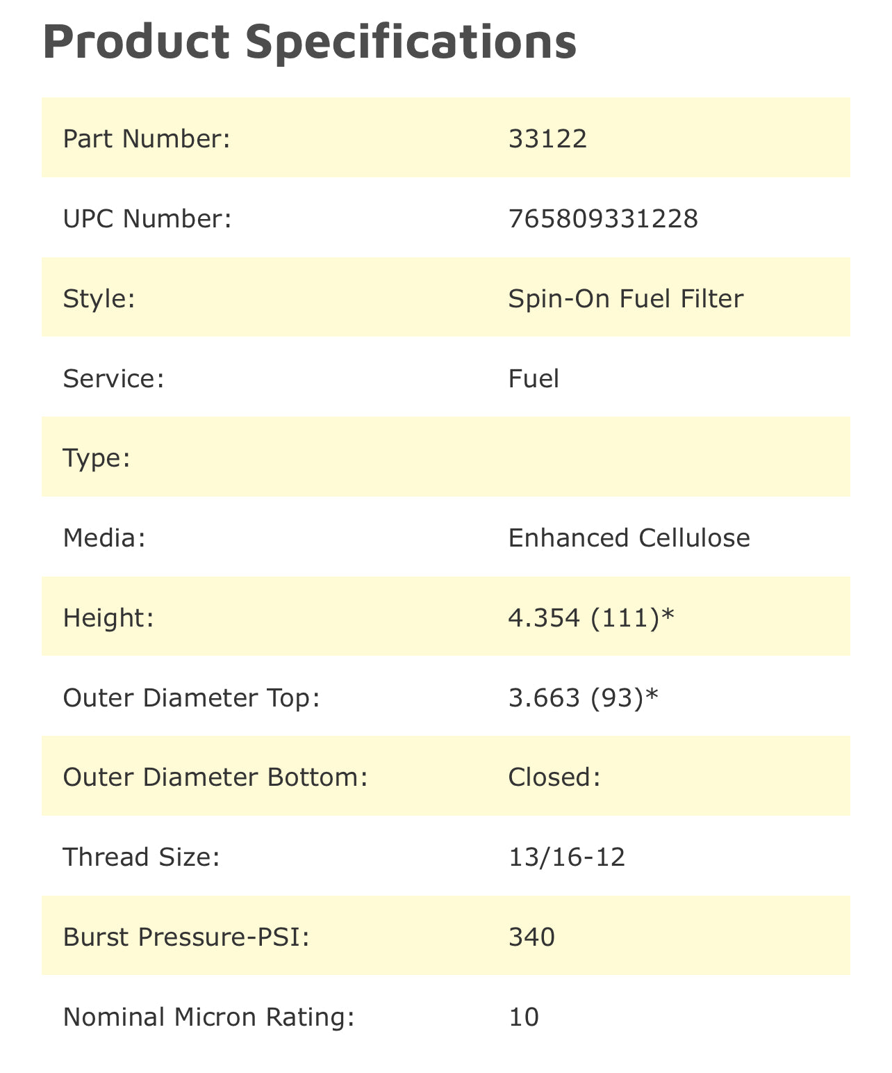 NAPA 3122 Fuel Filter