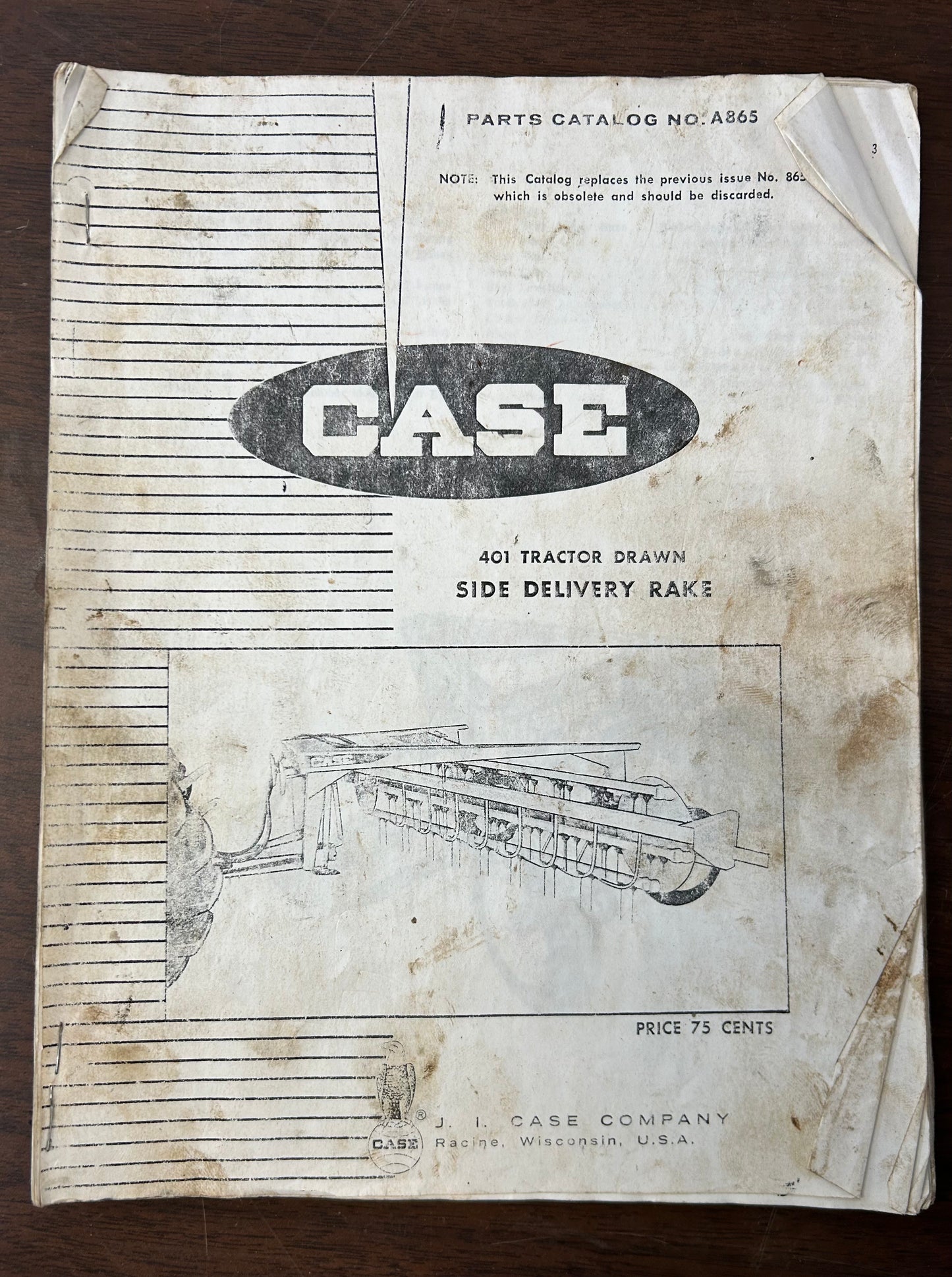 Case _ copy of 401 tractor drawn Side Delivery Rake _ Parts Catalog