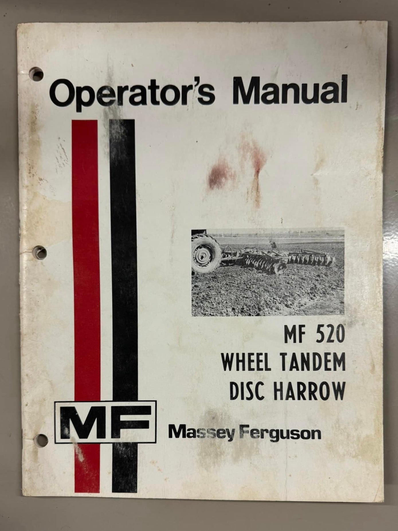 Massey Ferguson MF 520 Wheel Tandem Disc Harrow _ Operator’s Manual