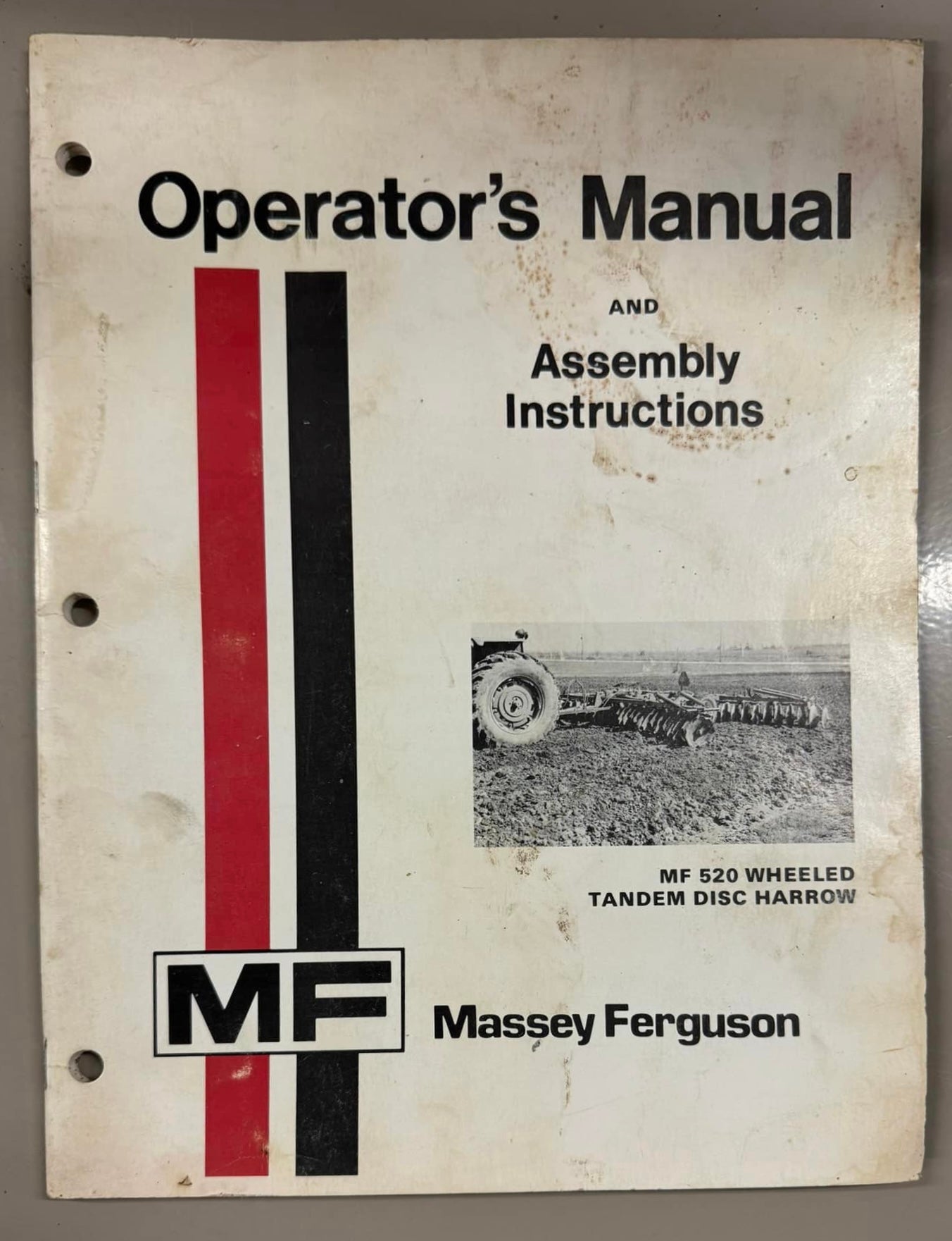 Massey Ferguson MF 520 Wheel Tandem Disc Harrow _ Operator’s Manual