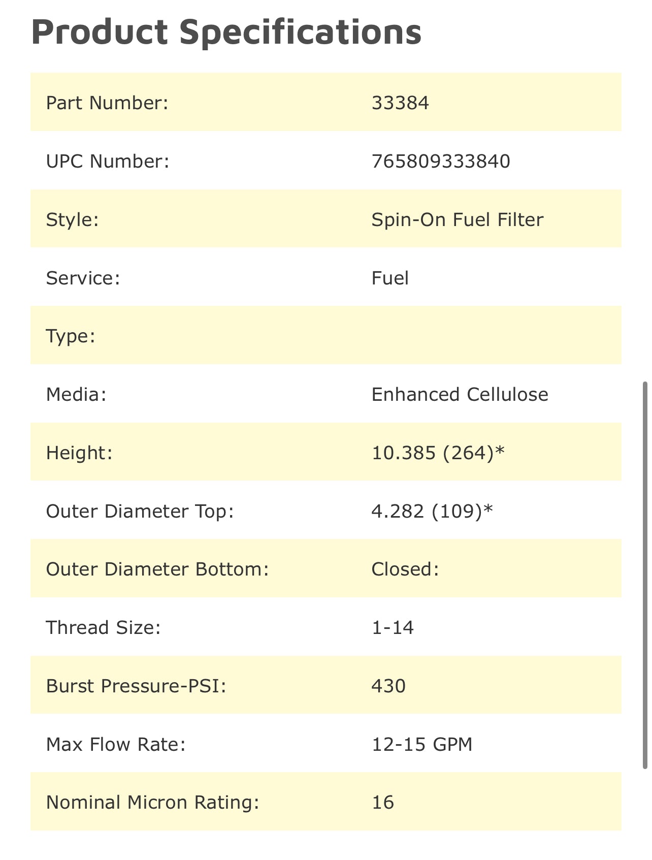 NAPA 3384 Fuel Filter